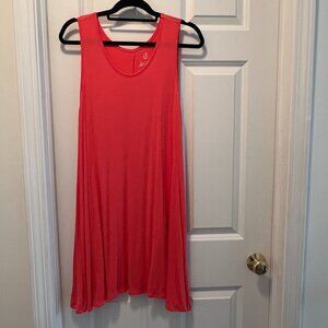 Sleeveless Orange Jersey Knit Swing Dress, Size XL, Knee Length, Worn 1x, EUC